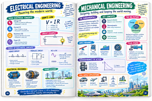 A Degree in a Book: Electrical and Mechanical Engineering: Everything You Need to Know to Master the Subject - In One Book!